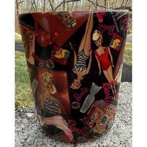 Vintage 1995 Barbie Decorated Vase Planter by Nicole Miller Enesco 8 in